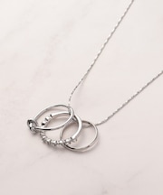 3リングアジャスタブルネックレス