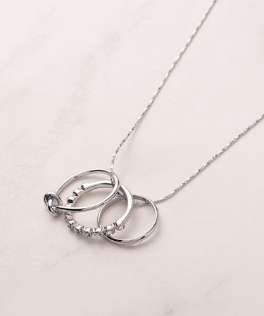 3リングアジャスタブルネックレス