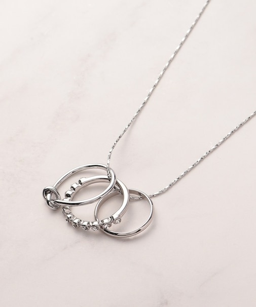 3リングアジャスタブルネックレス