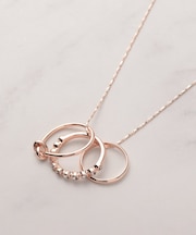 3リングアジャスタブルネックレス