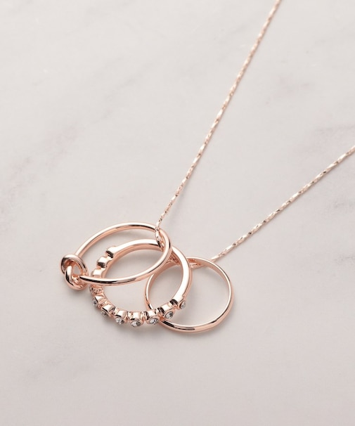 3リングアジャスタブルネックレス