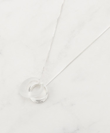 カラーアクリルリングネックレス