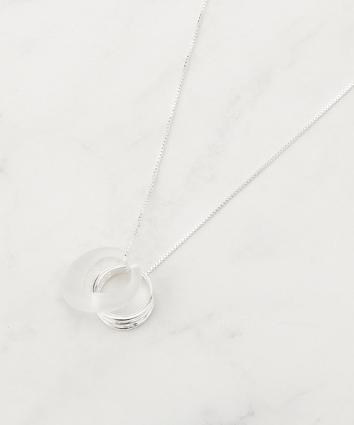 カラーアクリルリングネックレス