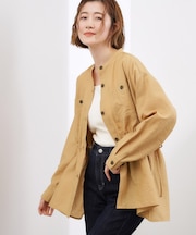 【貴島明日香さん着用/体型カバー】洗えるシアーサファリシャツジャケット