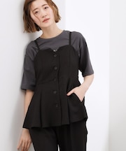 【貴島明日香さん着用・カセット服】リネンライク ペプラムビスチェ