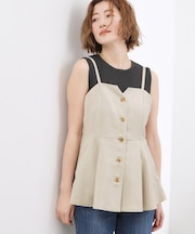 【貴島明日香さん着用・カセット服】リネンライク ペプラムビスチェ