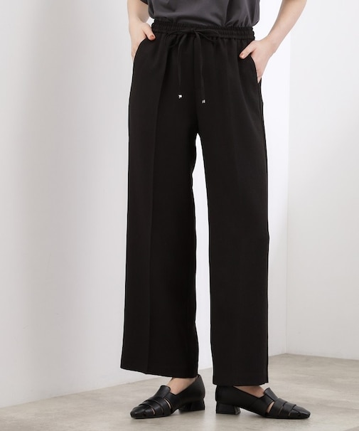 【貴島明日香さん着用・カセット服】リネンライクソフトフレアパンツ