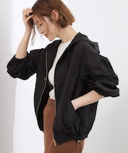 【貴島明日香さん着用・洗える】軽やかシアーナイロンフーディブルゾン