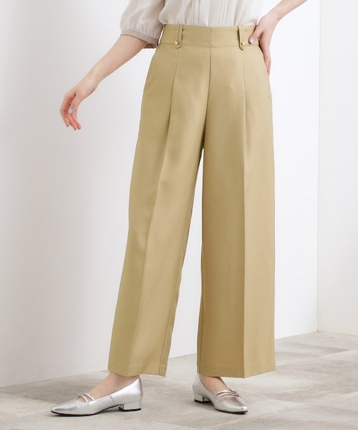 デニムライク ワイドストレートパンツ