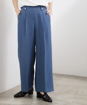 デニムライク ワイドストレートパンツ