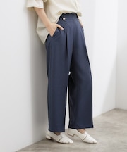 【洗濯機OK】きちんと見えする、デニムライクワイドパンツ