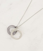 メタルアクリルリングネックレス