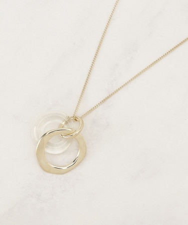 メタルアクリルリングネックレス