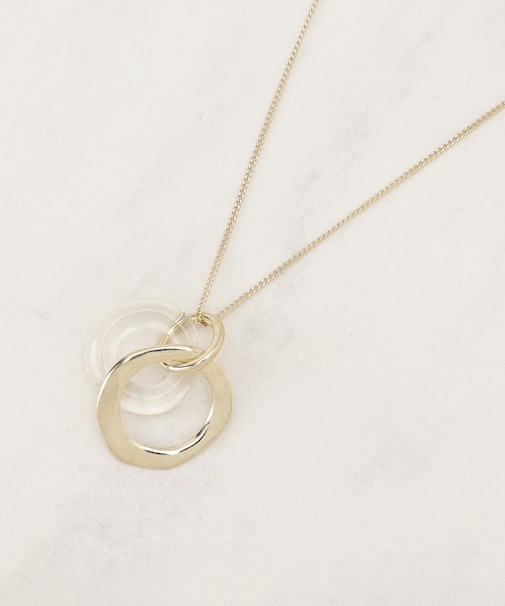 メタルアクリルリングネックレス