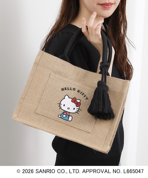 【ハローキティ】ジュートタッセルトート