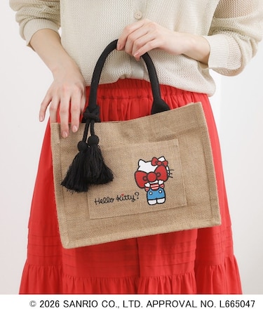 【ハローキティ】ジュートタッセルトート