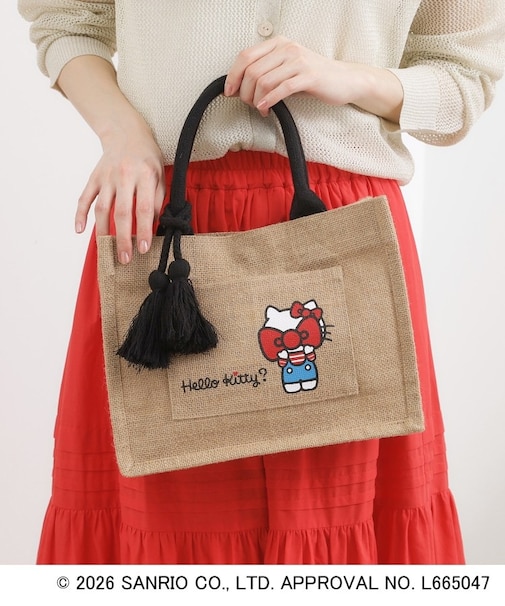 【ハローキティ】ジュートタッセルトート