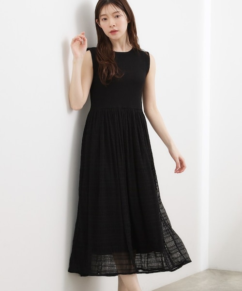 SHIPS little black ドットチュールロングワンピース セールlittle