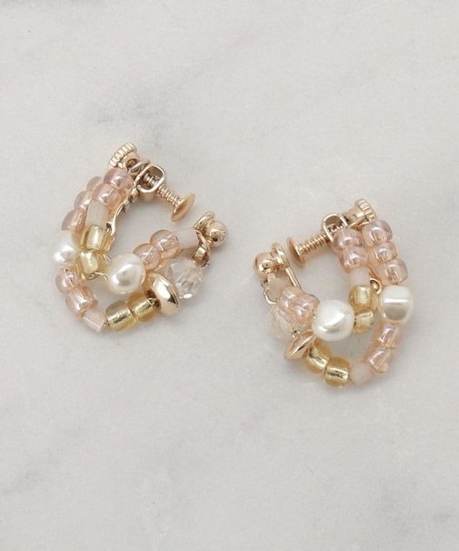 ミックスビーズイヤリング