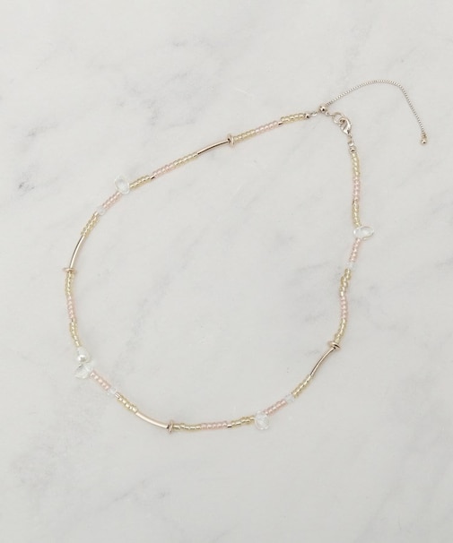 ランダムビーズショートネックレス