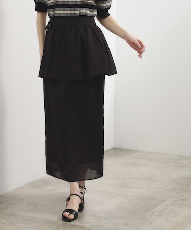 【貴島明日香さん着用・洗える】レイヤードペプラムスカート