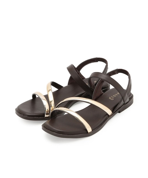 メタルダブルラインワンタッチサンダル