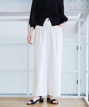 【白でも透けにくい・多機能】ワイドパンツ