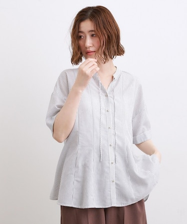 【洗濯機OK・ひんやり】さらっと軽やか、夏のフレアシャツ