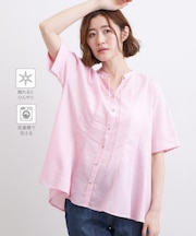 【洗濯機OK・ひんやり】さらっと軽やか、夏のフレアシャツ