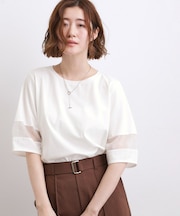 【吸水速乾・UVカット・接触冷感】シアードッキングランタンスリーブTシャツ