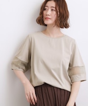 【吸水速乾・UVカット・接触冷感】シアードッキングランタンスリーブTシャツ