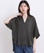【洗濯機◎・体型カバー】ON/OFF使える、シアースキッパーシャツ