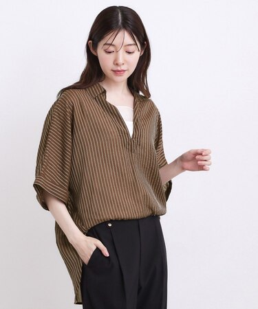 【洗濯機◎・体型カバー】ON/OFF使える、シアースキッパーシャツ