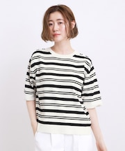 【ひんやり・UVカット・洗濯機◎】Tシャツ感覚で着られるコットン混ニット