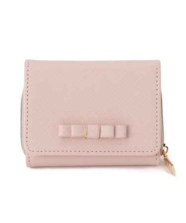 ダブルリボンミニ折財布