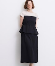 【低身長さんも選べる着丈・洗濯機◎】1枚で旬顔！Tシャツドッキングドロストワンピース