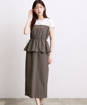 【低身長さんも選べる着丈・洗濯機◎】1枚で旬顔!Tシャツドッキングドロストワンピース
