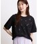 フラワーモチーフスパンコールTシャツ