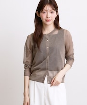 高評価!【洗える/名品】大人の透け感、シアーカーディガン