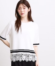 【シリーズ累計36万枚/UVカット・ひんやり・洗濯機OK】やわらかドライタッチレースドッキングニット