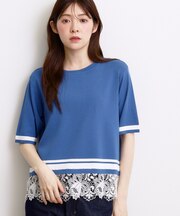 【シリーズ累計36万枚／UVカット・ひんやり・洗濯機OK】やわらかドライタッチレースドッキングニット