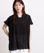 【体系カバー◎】レースデザインスキッパーブラウス