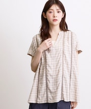 【体系カバー◎】レースデザインスキッパーブラウス