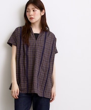 【体系カバー◎】レースデザインスキッパーブラウス