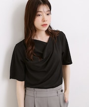着るだけで旬顔 ドレープネックテレコTシャツ