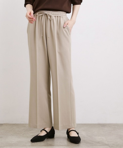 楽ちんできれい見え デニムライクストレッチドロストパンツ