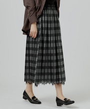 【着回し◎・大人フェミニン】リバーシブルチュールプリーツスカート