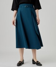 ラッフルフレアベルト付スカート
