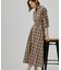 チェック柄ベルト付シャツワンピース