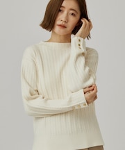 【毛玉軽減】すっきり美人見え ケーブルニット